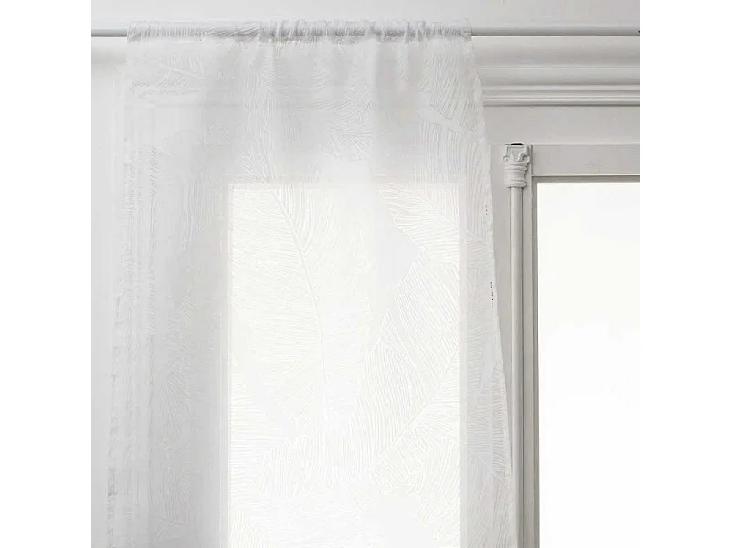 Paire de Voilages "Feuille" 60x90cm Blanc