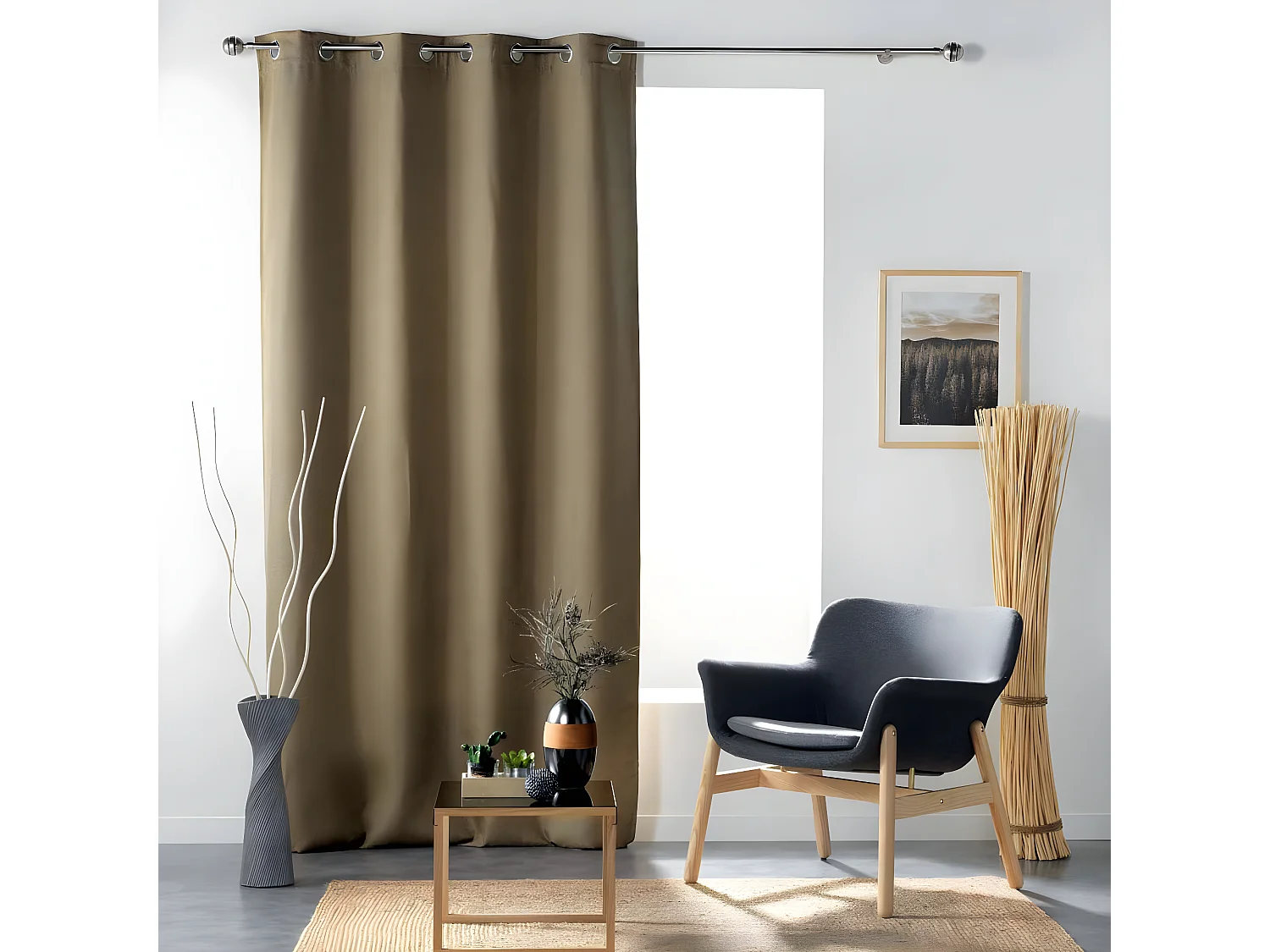 Rideau Occultant "Tissea" 135x240cm Noisette