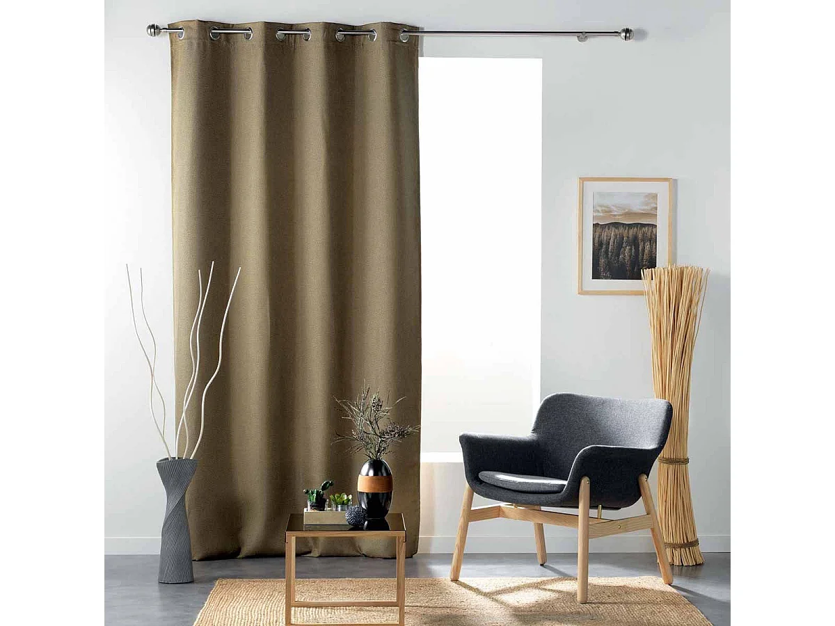 Rideau Occultant "Tissea" 135x240cm Noisette