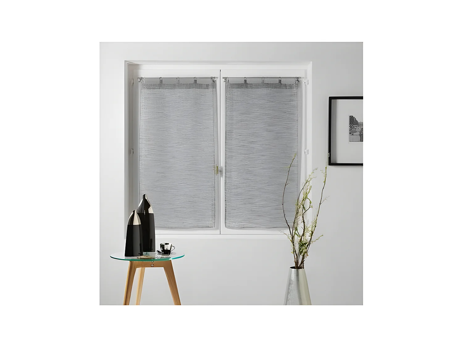 Paire de Voilages "Milza" 60x160cm Anthracite