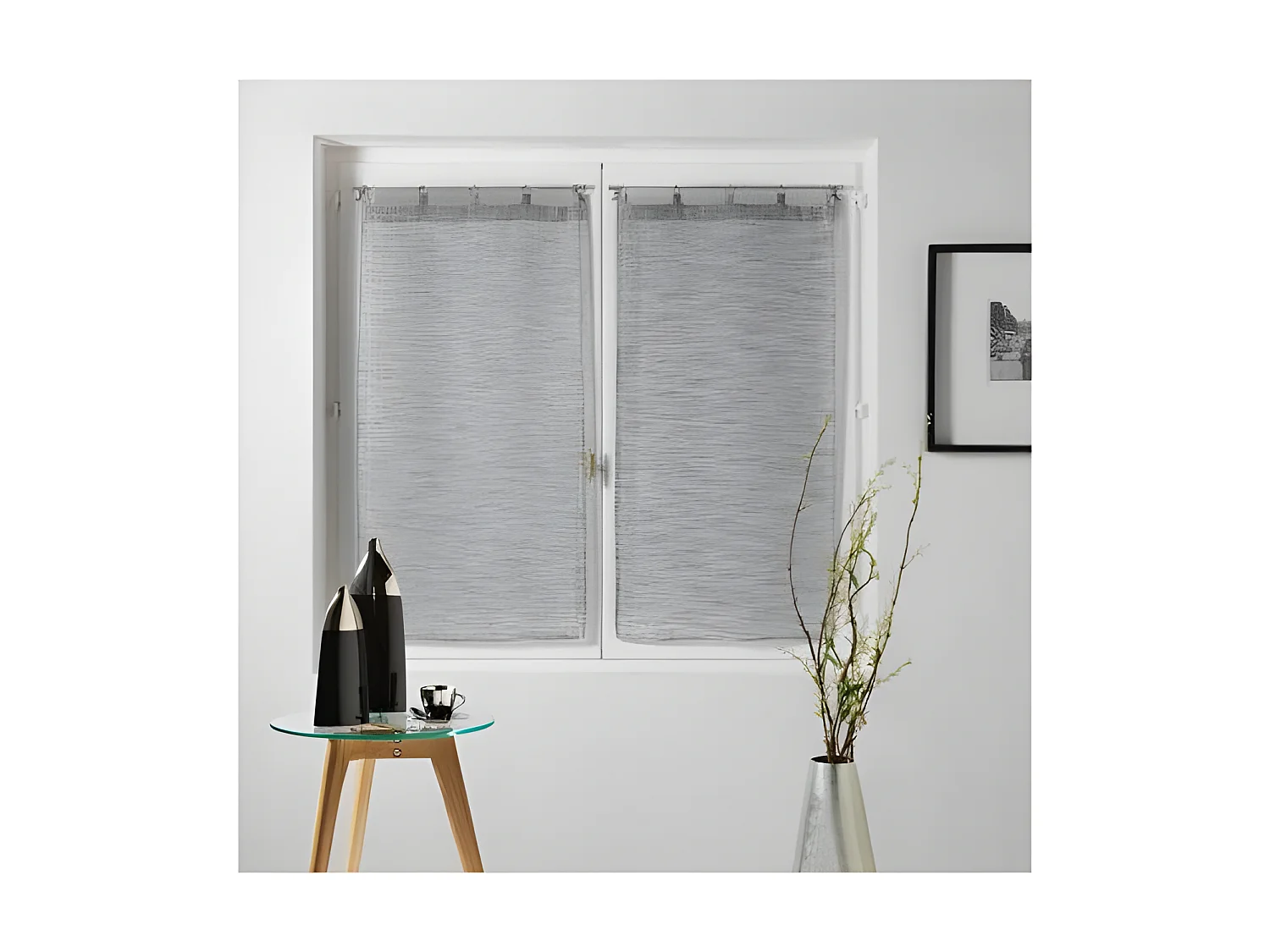 Paire de Voilages "Milza" 60x160cm Anthracite