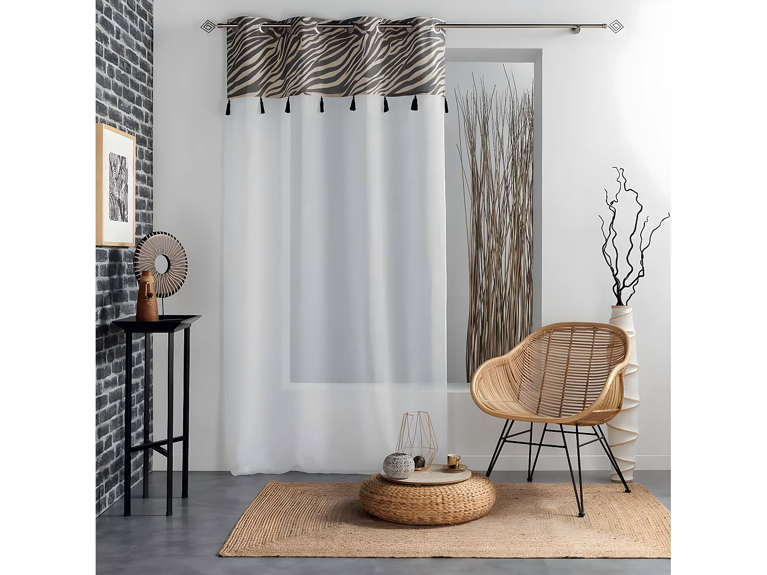 Rideau Voilage à Œillets "Maroni" 140x240cm Blanc