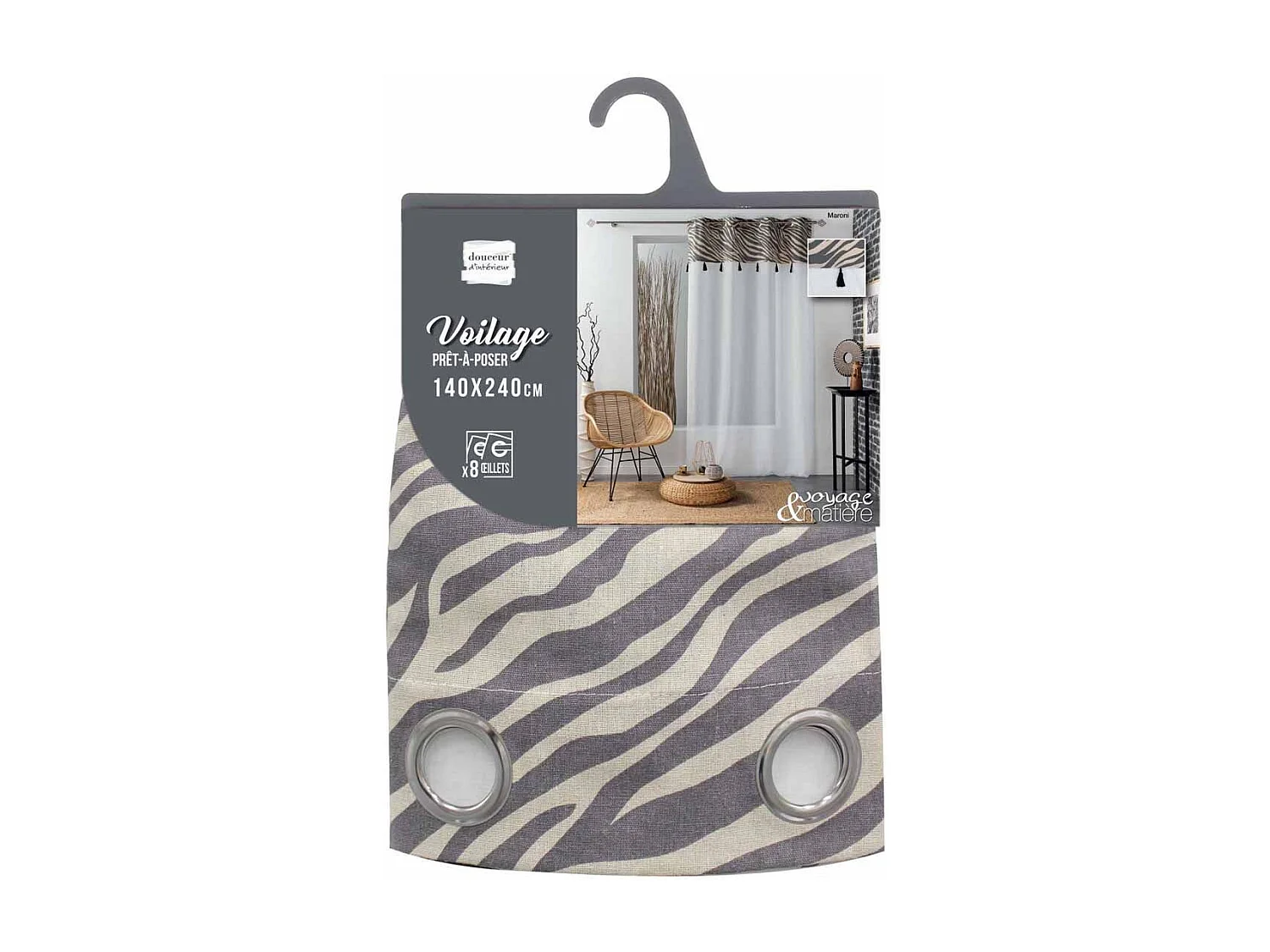 Rideau Voilage à Œillets "Maroni" 140x240cm Blanc