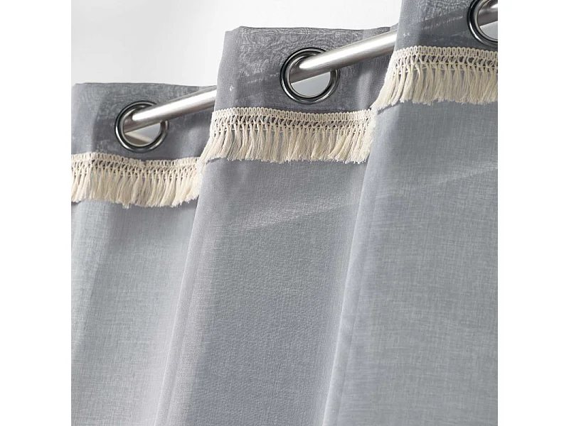 Rideau Voilage à Œillets "Frangy" 140x240cm Gris