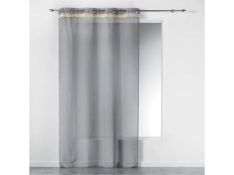 Rideau Voilage à Œillets "Frangy" 140x240cm Gris