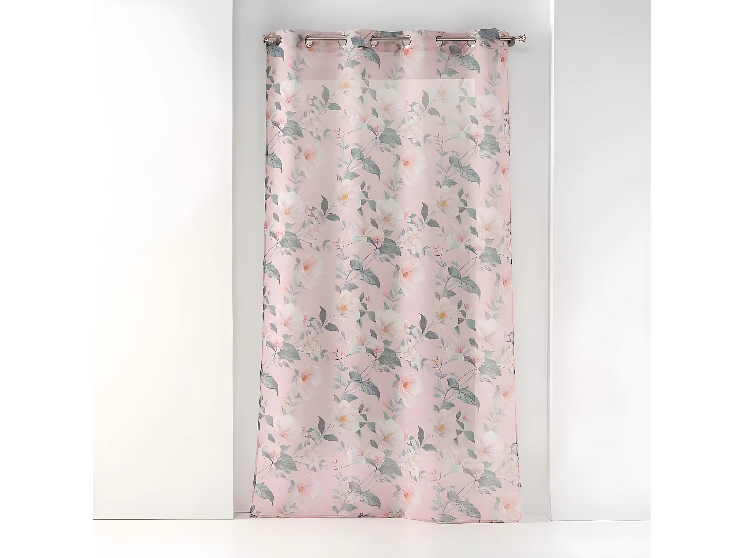 Rideau Voilage Imprimé "Alissia" 140x240cm Rose