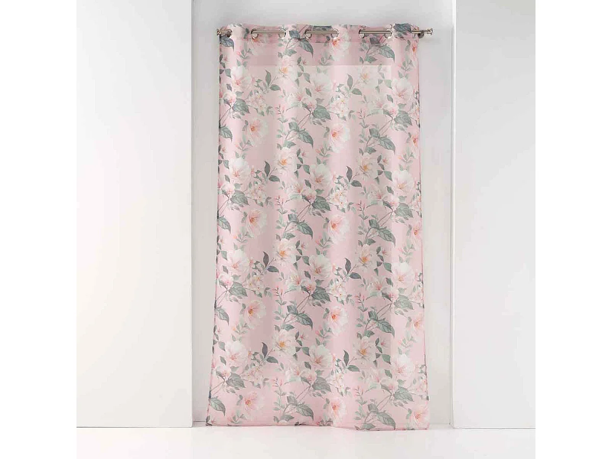 Rideau Voilage Imprimé "Alissia" 140x240cm Rose