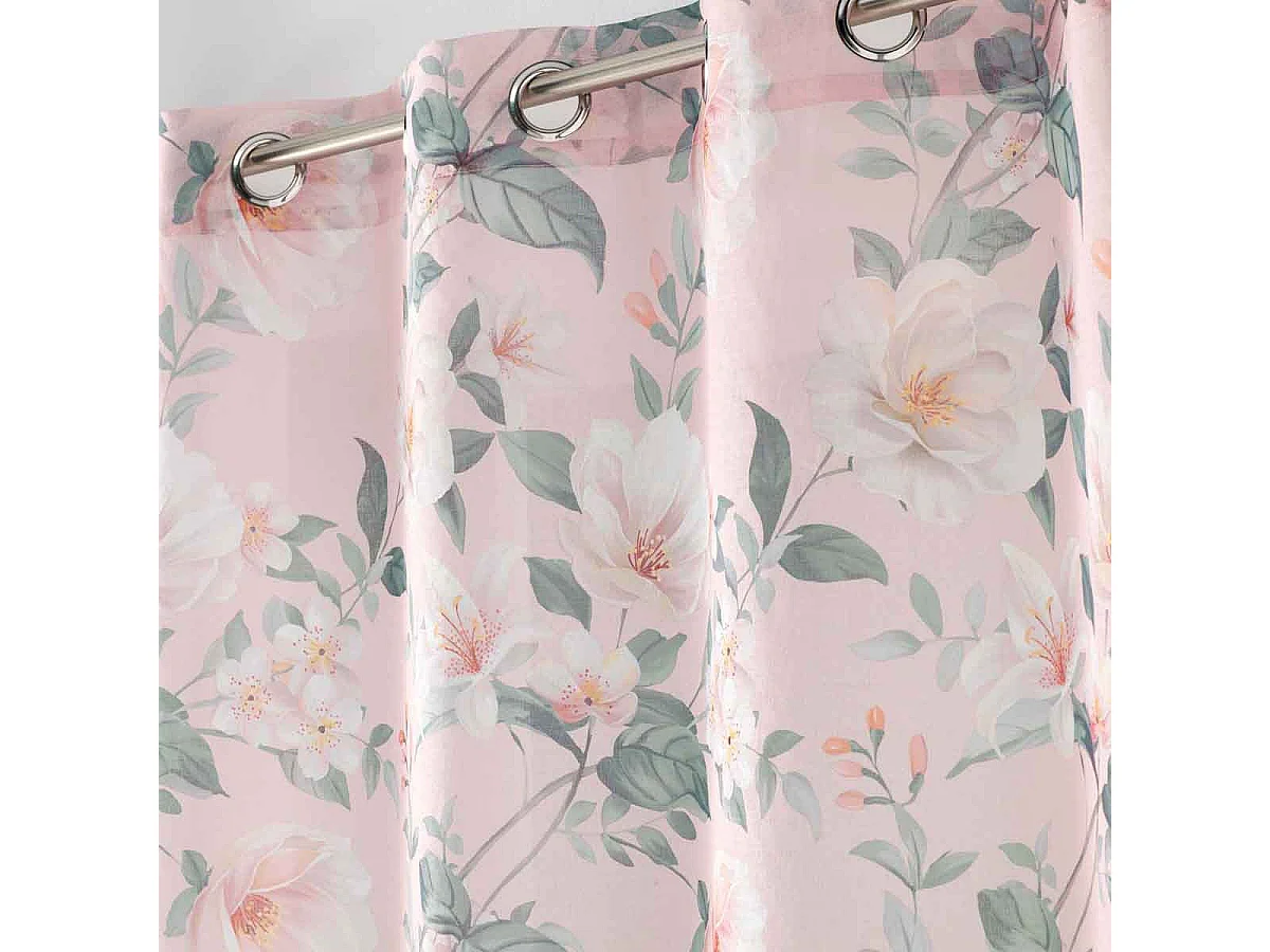Rideau Voilage Imprimé "Alissia" 140x240cm Rose