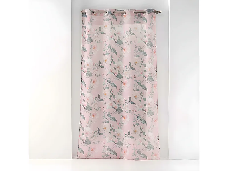 Rideau Voilage Imprimé "Alissia" 140x240cm Rose