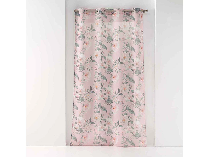 Rideau Voilage Imprimé "Alissia" 140x240cm Rose