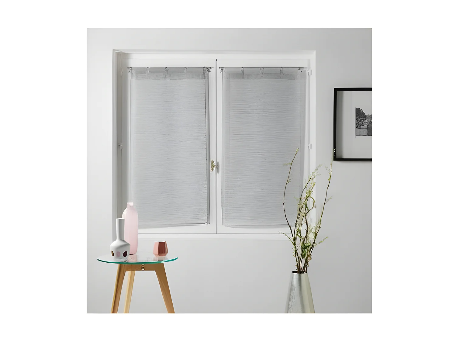 Paire De Voilages "Milza" 60x90cm Gris