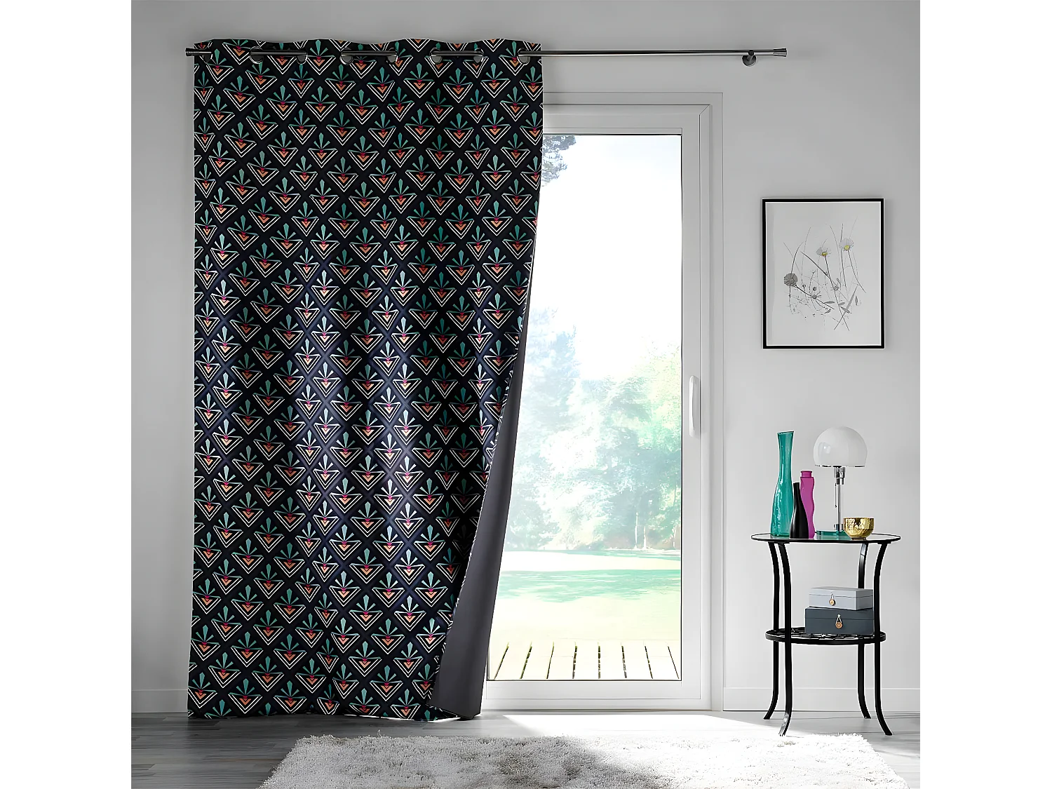 Rideau à Œillets Occultant "Yuko" 135x260cm Bleu