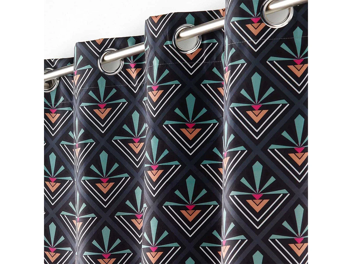 Rideau à Œillets Occultant "Yuko" 135x260cm Bleu