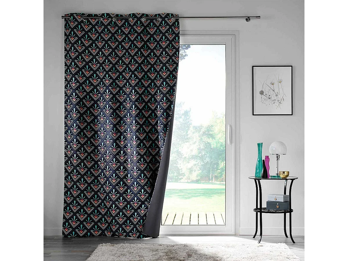 Rideau à Œillets Occultant "Yuko" 135x260cm Bleu