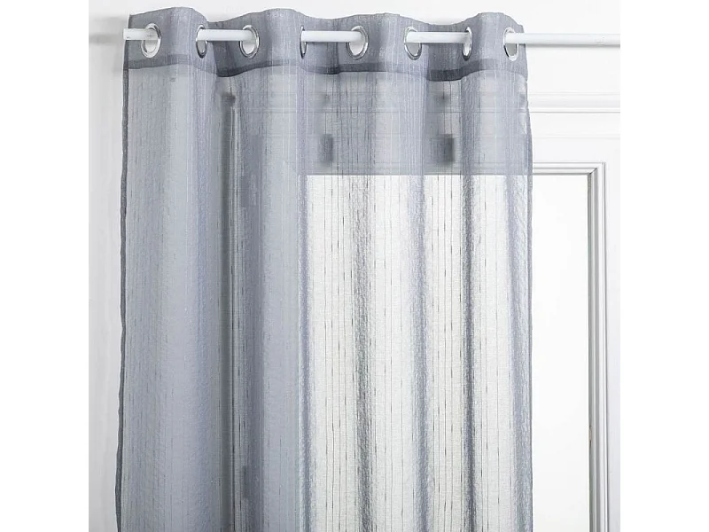 Rideau Voilage à Oeillets "Ray" 140x240cm Gris