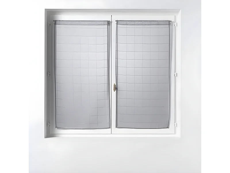 Paire de Voilages "Eulalie" 60x160cm Gris