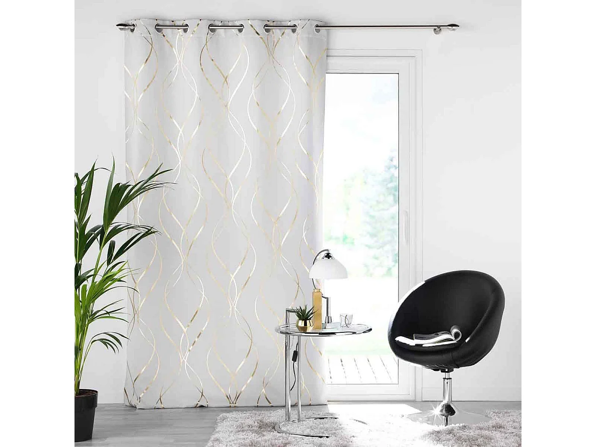 Cortina opaca con estampados metálicos 135 x 240 cm