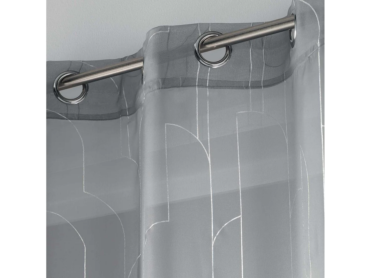 Rideau Voilage à Œillets "Domea" 140x240cm Gris