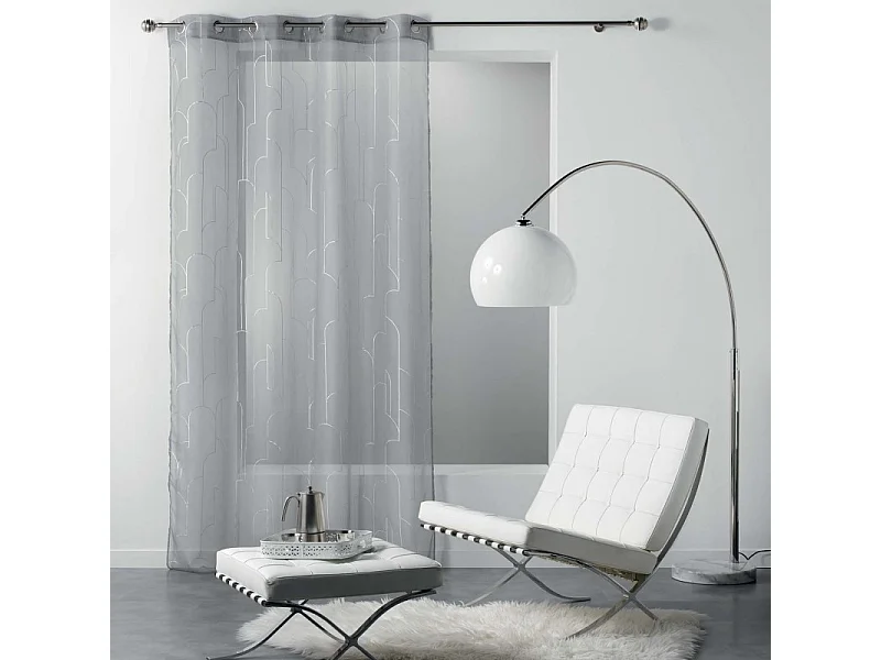 Rideau Voilage à Œillets "Domea" 140x240cm Gris