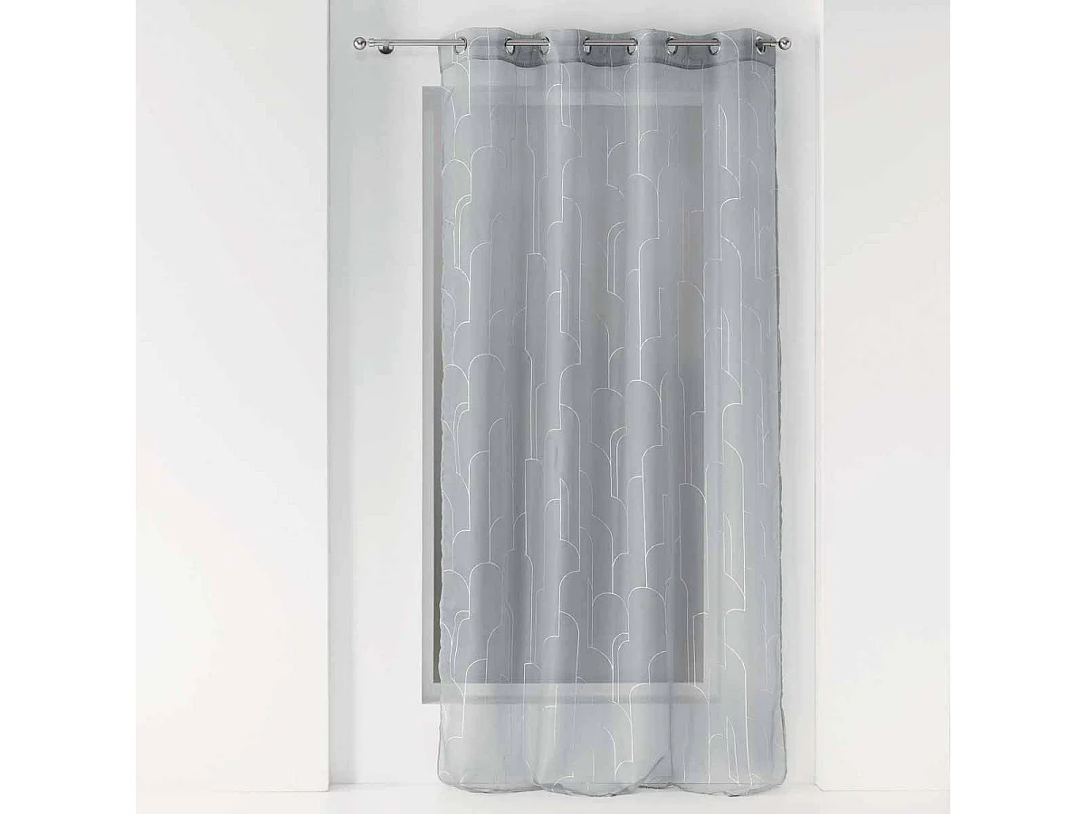 Rideau Voilage à Œillets "Domea" 140x240cm Gris