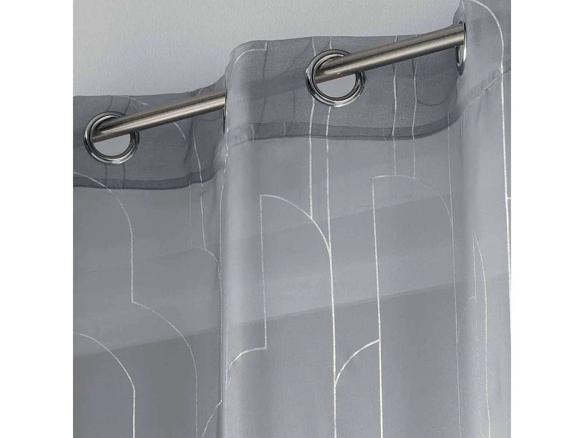 Rideau Voilage à Œillets "Domea" 140x240cm Gris