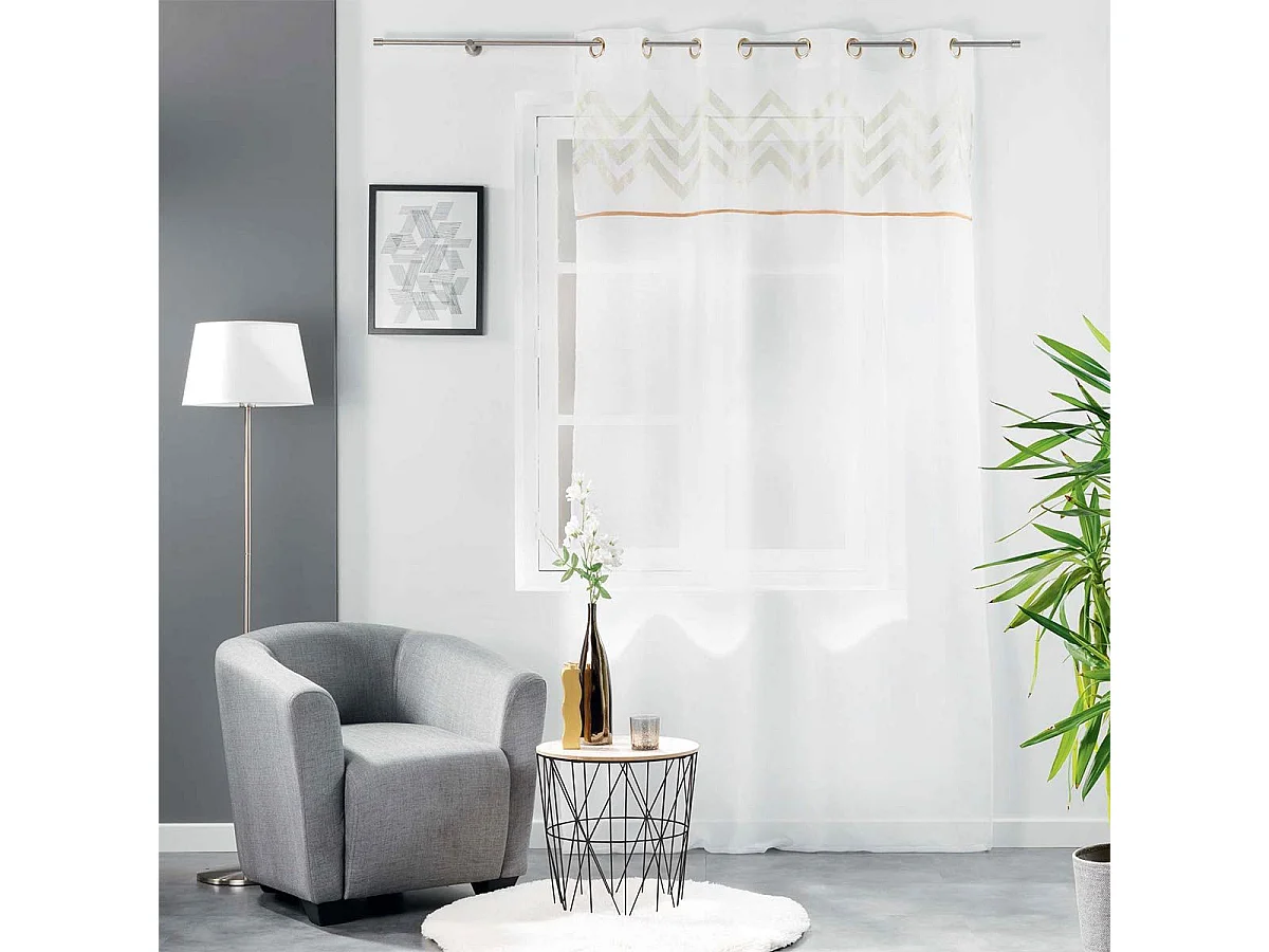 Rideau Voilage à Œillets "Levi" 140x240cm Or