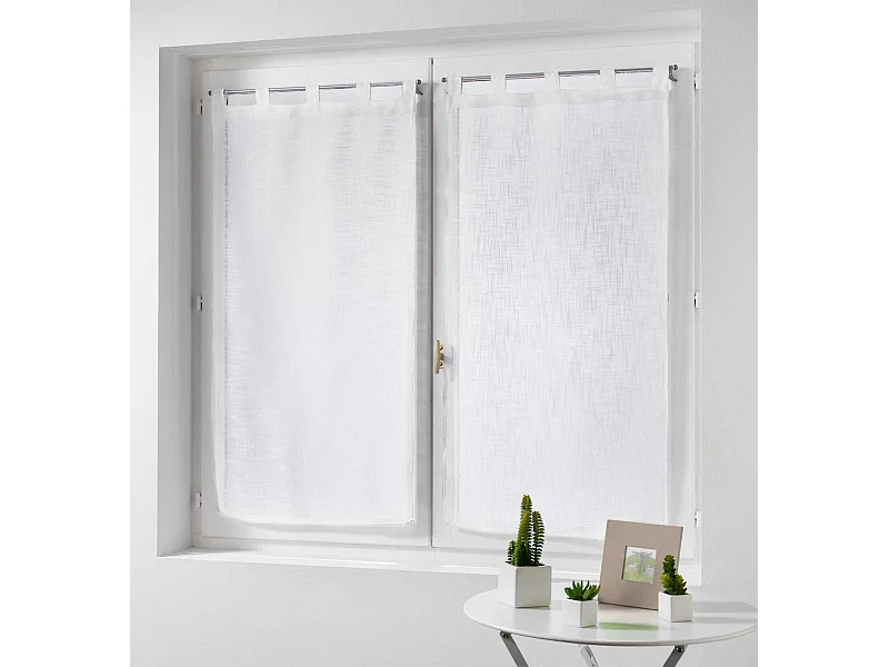 Paire de Voilages "Haltona" 60x90cm Blanc