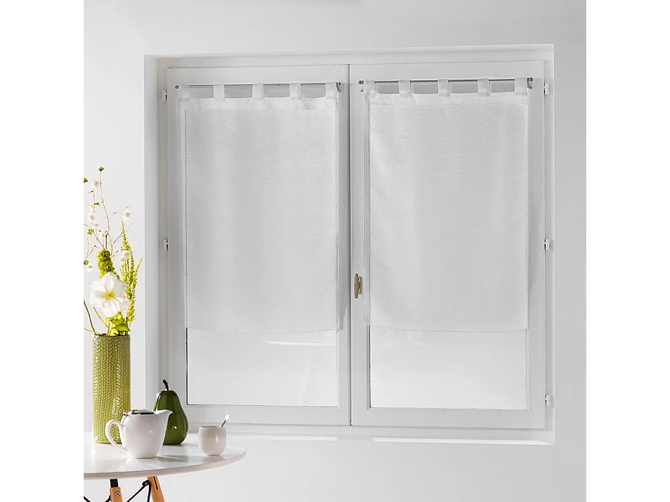 Paire de Voilages "Dandy" 60x120cm Blanc