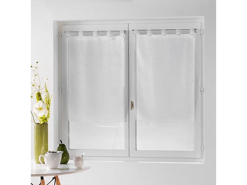 Paire de Voilages "Dandy" 60x120cm Blanc