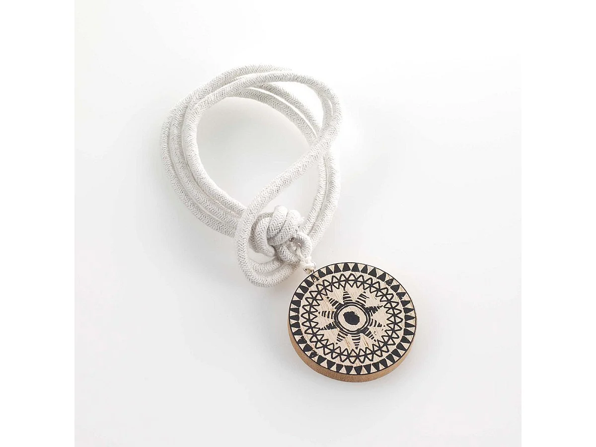 Embrasse de Rideau en Bois "Boussola" 41cm Blanc