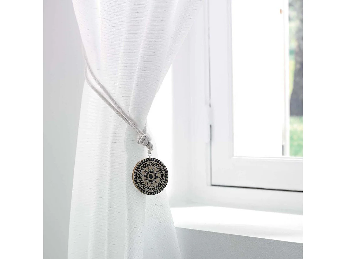 Embrasse de Rideau en Bois "Boussola" 41cm Blanc