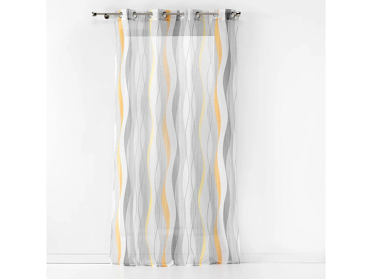 Rideau Voilage à Œillets "Ondulys" 140x240cm Jaune