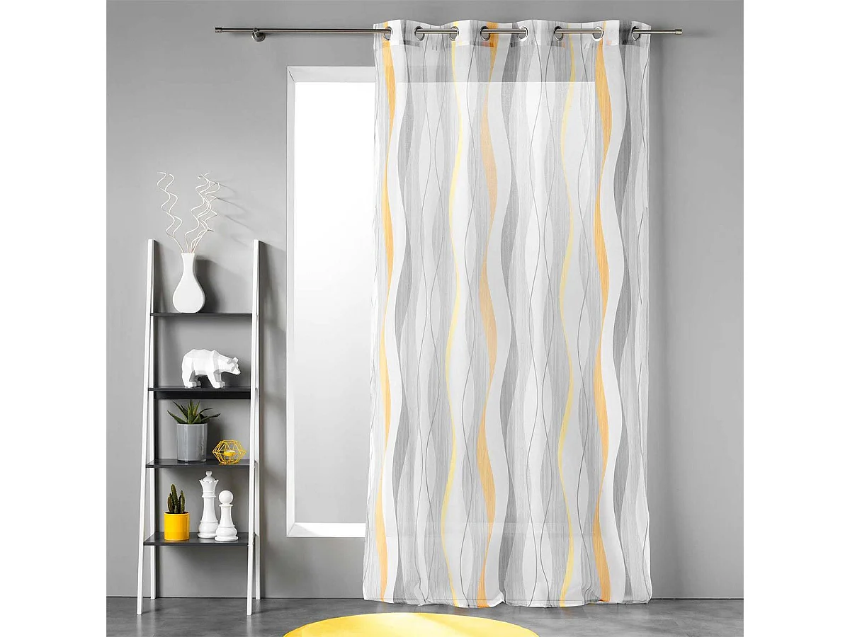 Rideau Voilage à Œillets "Ondulys" 140x240cm Jaune