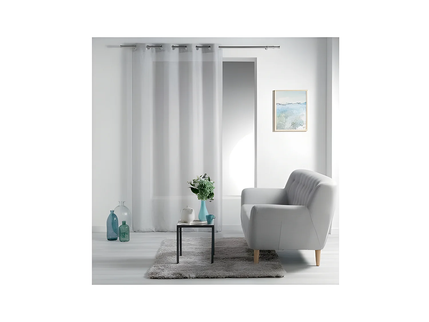 Rideau Voilage à Œillets "Esther" 140x240cm Gris