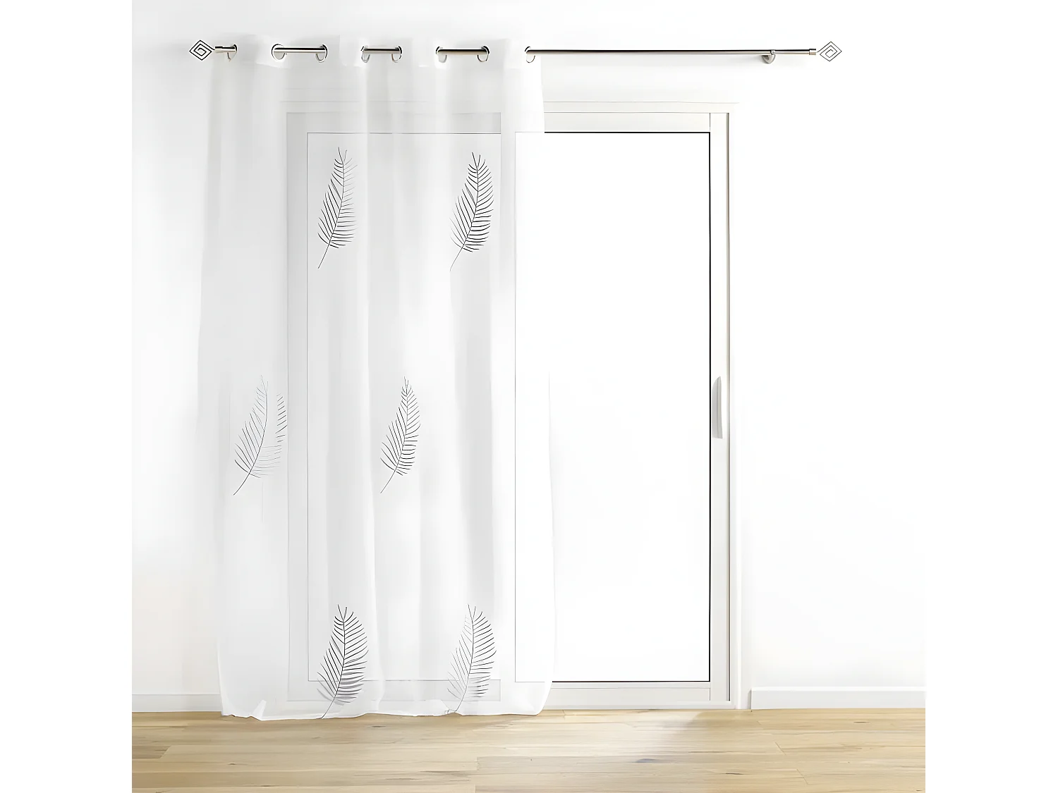 Rideau Voilage à Œillets "Palmeor" 140x240cm Argent