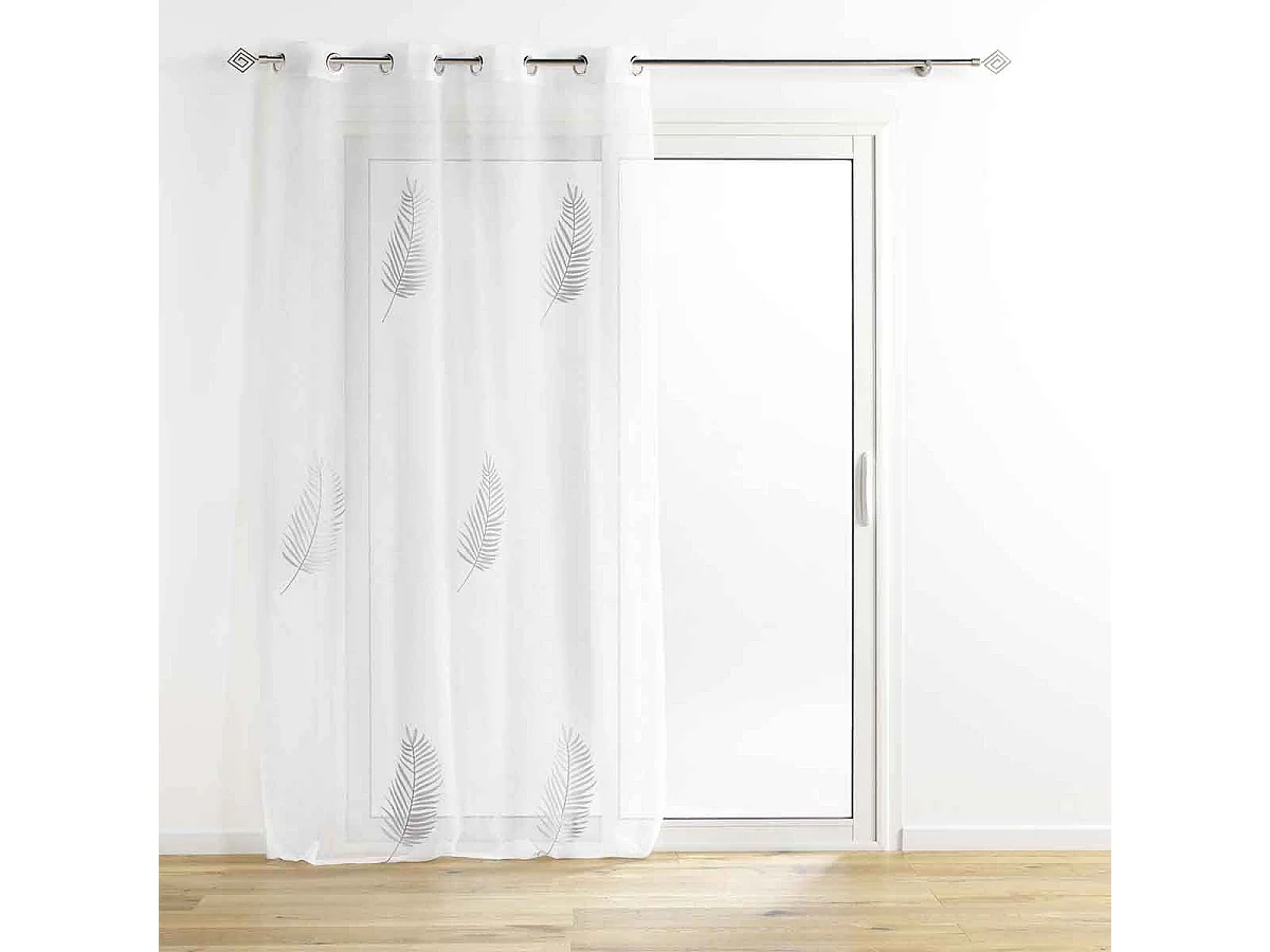 Rideau Voilage à Œillets "Palmeor" 140x240cm Argent