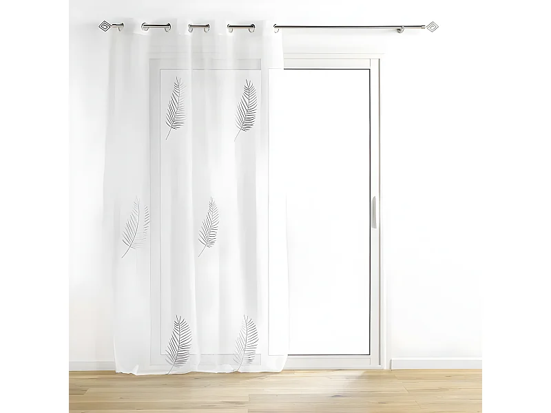 Rideau Voilage à Œillets "Palmeor" 140x240cm Argent