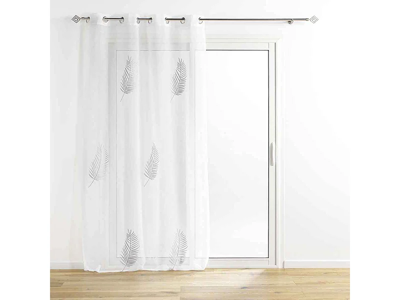 Rideau Voilage à Œillets "Palmeor" 140x240cm Argent