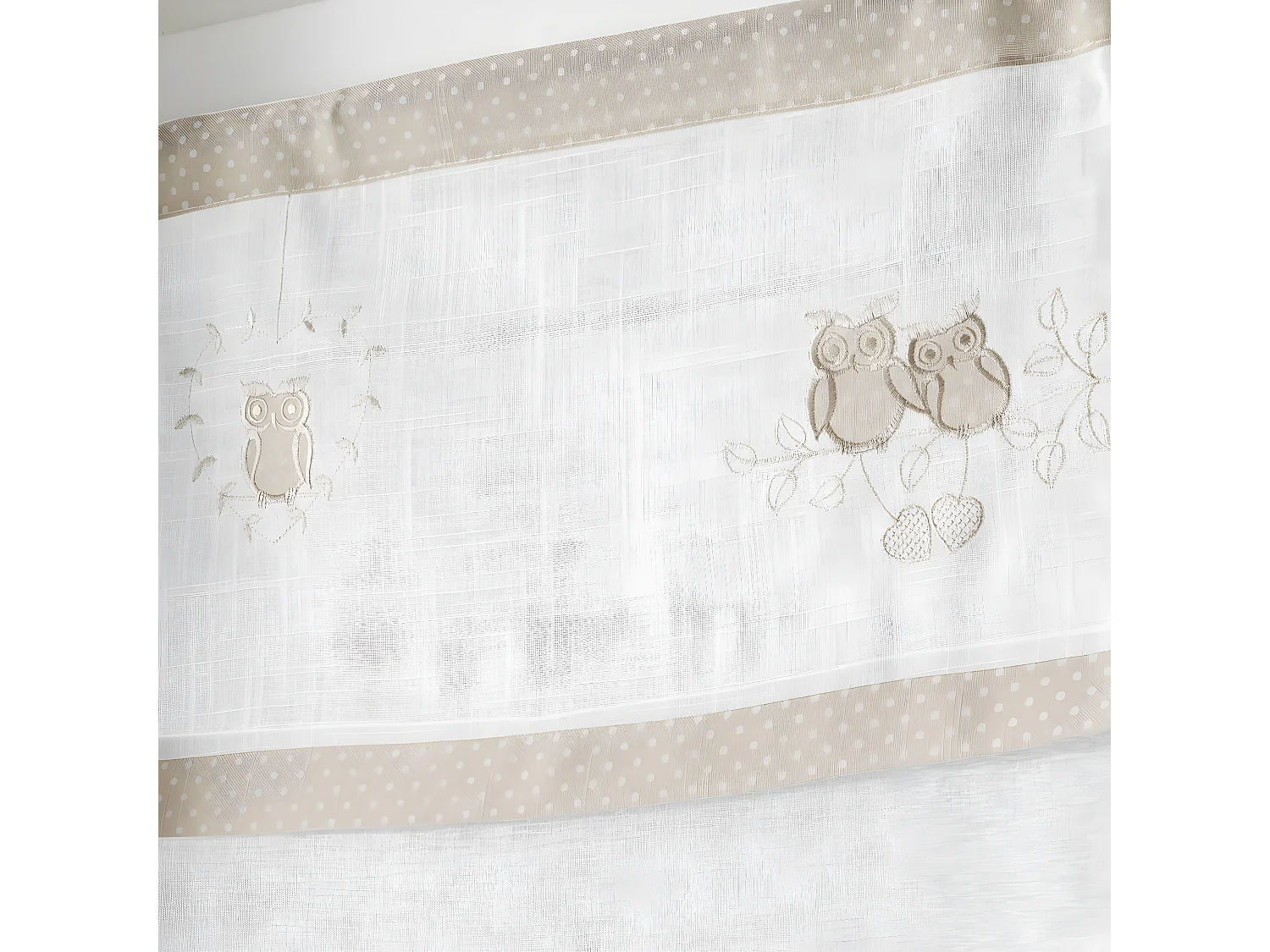 Paire de Voilages Brodés "Betty" 60x90cm Naturel