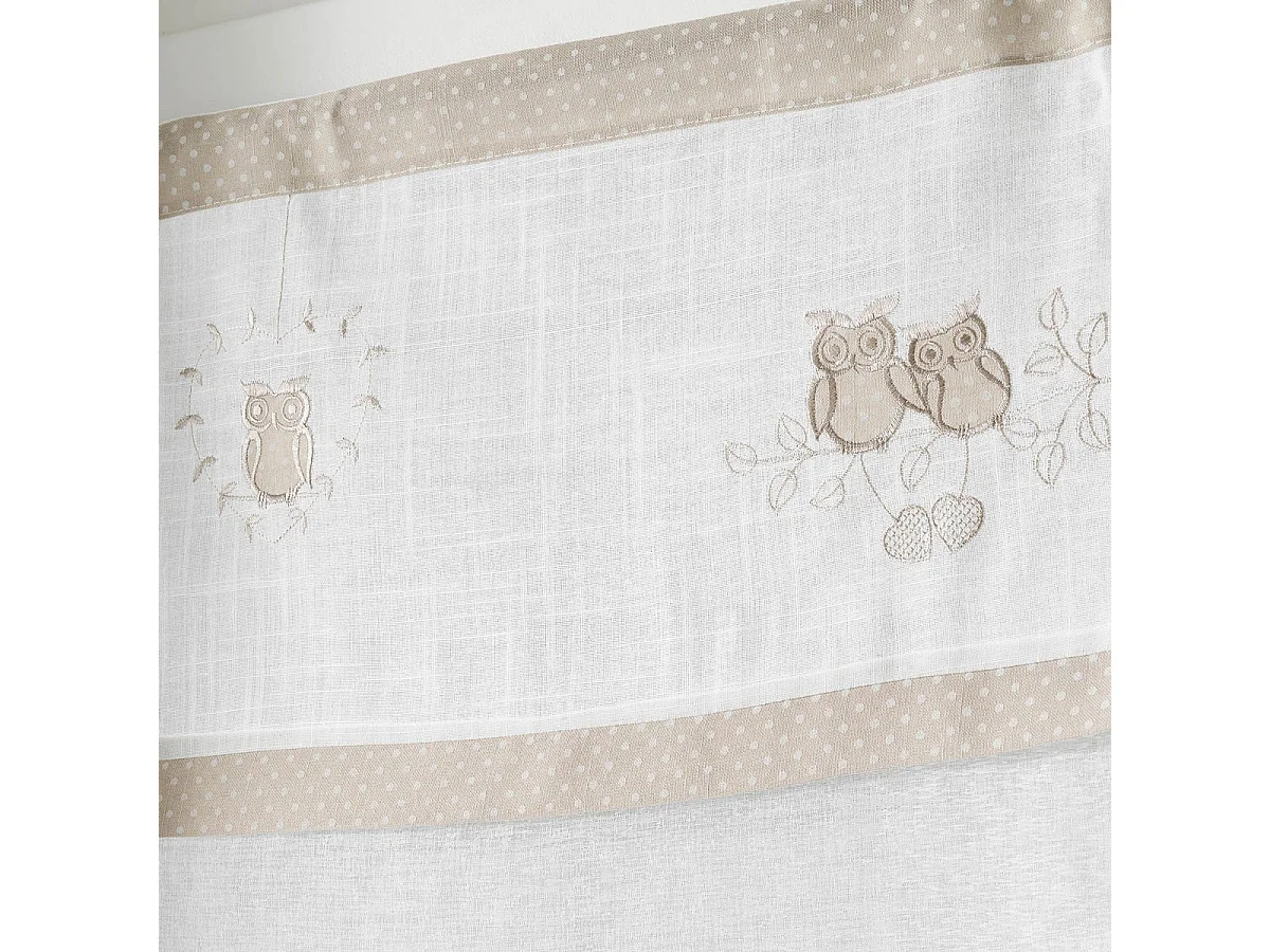 Paire de Voilages Brodés "Betty" 60x90cm Naturel