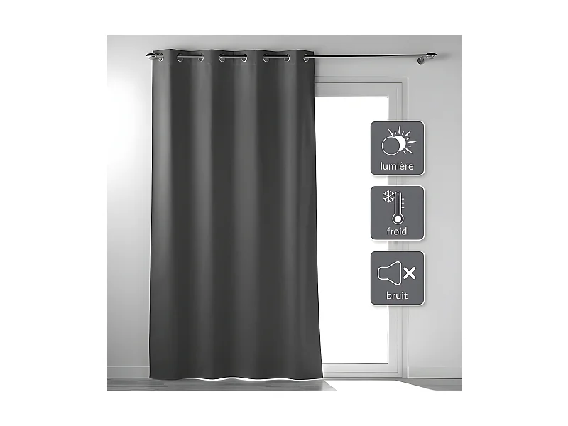 Rideau Occultant "Occultiss" 135x260cm Anthracite