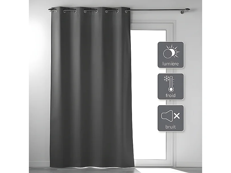 Rideau Occultant "Occultiss" 135x260cm Anthracite