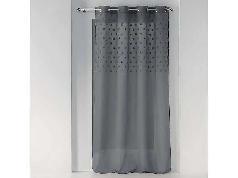 Rideau Voilage à Œillets "Mélusine" 140x240cm Anthracite