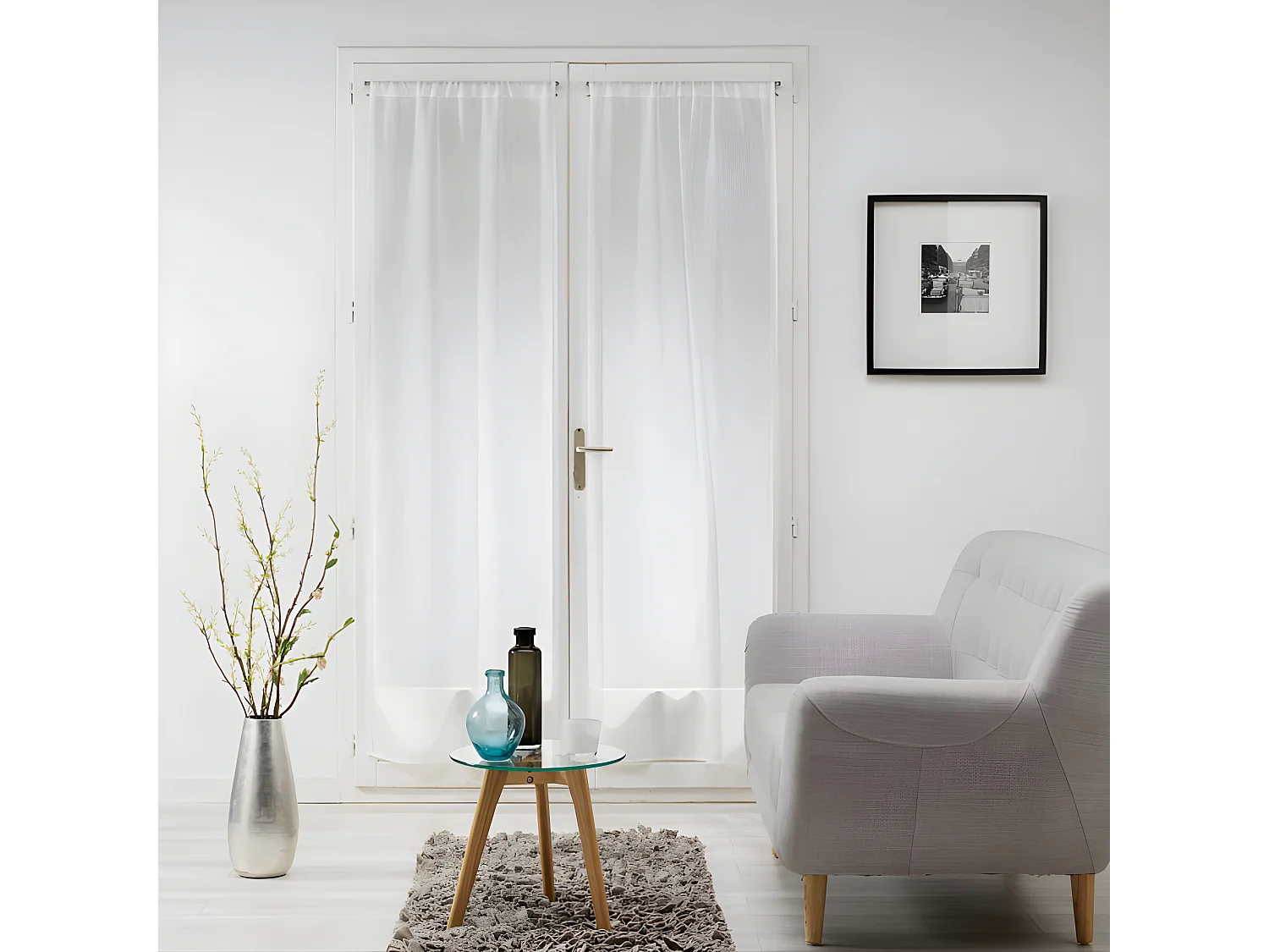 Paire de Voilages "Milza" 70x240cm Blanc