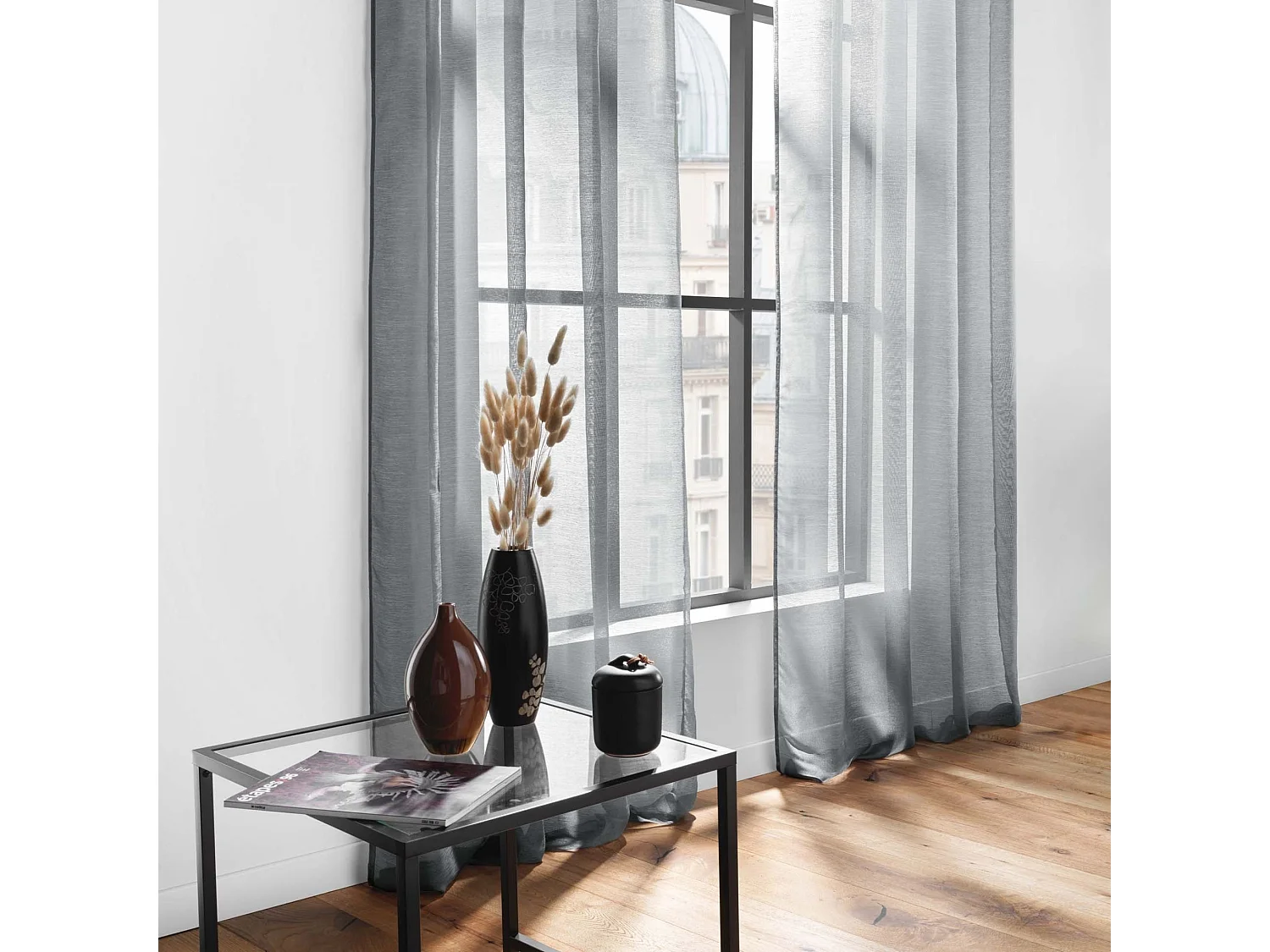 Rideau Voilage "Lisséa" 140x240cm Gris