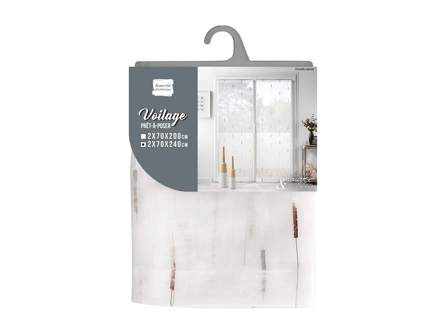 Paire de Voilages "Chenilla" 70x240cm Naturel