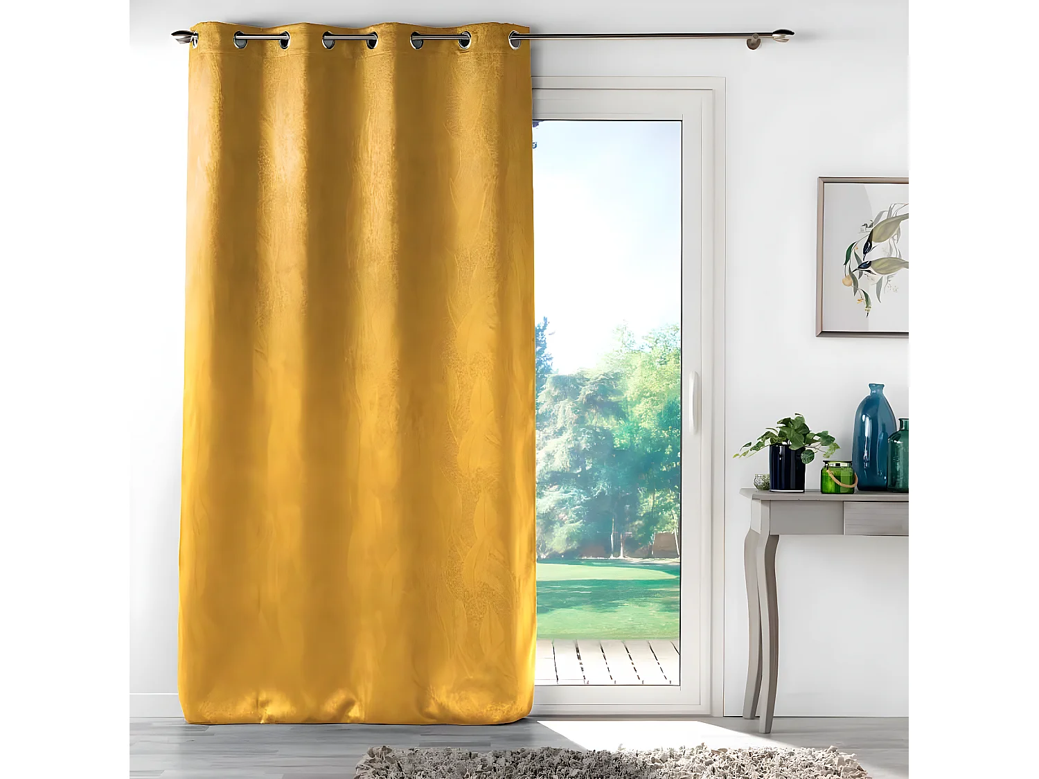 Rideau Occultant "Mélodie" 135x280cm Ocre