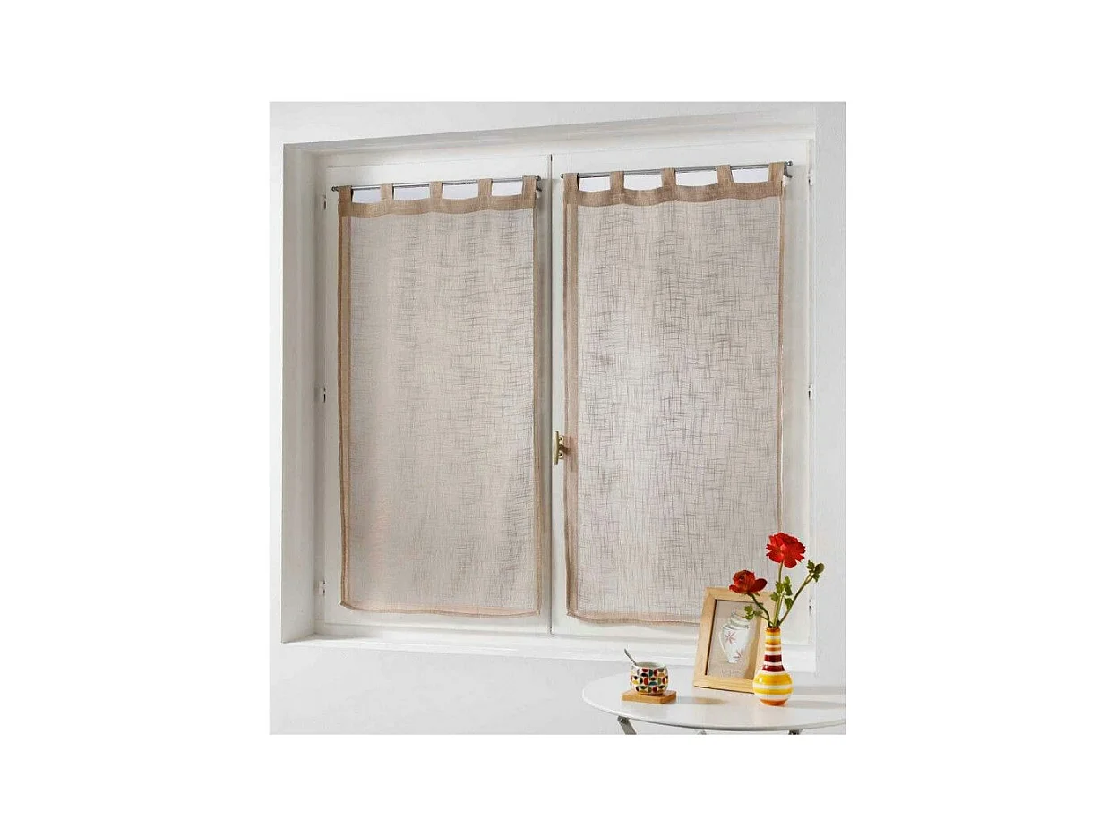 Paire de Voilages "Haltona" 60x160cm Noisette