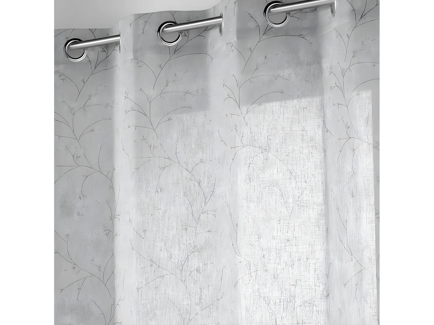 Rideau Voilage à Œillets "Salomé" 140x280cm Gris