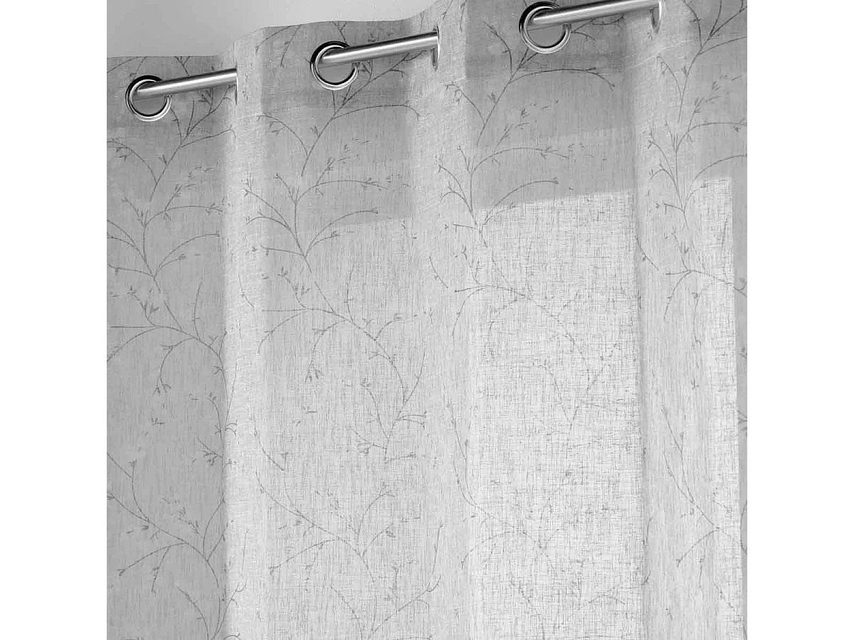 Rideau Voilage à Œillets "Salomé" 140x280cm Gris